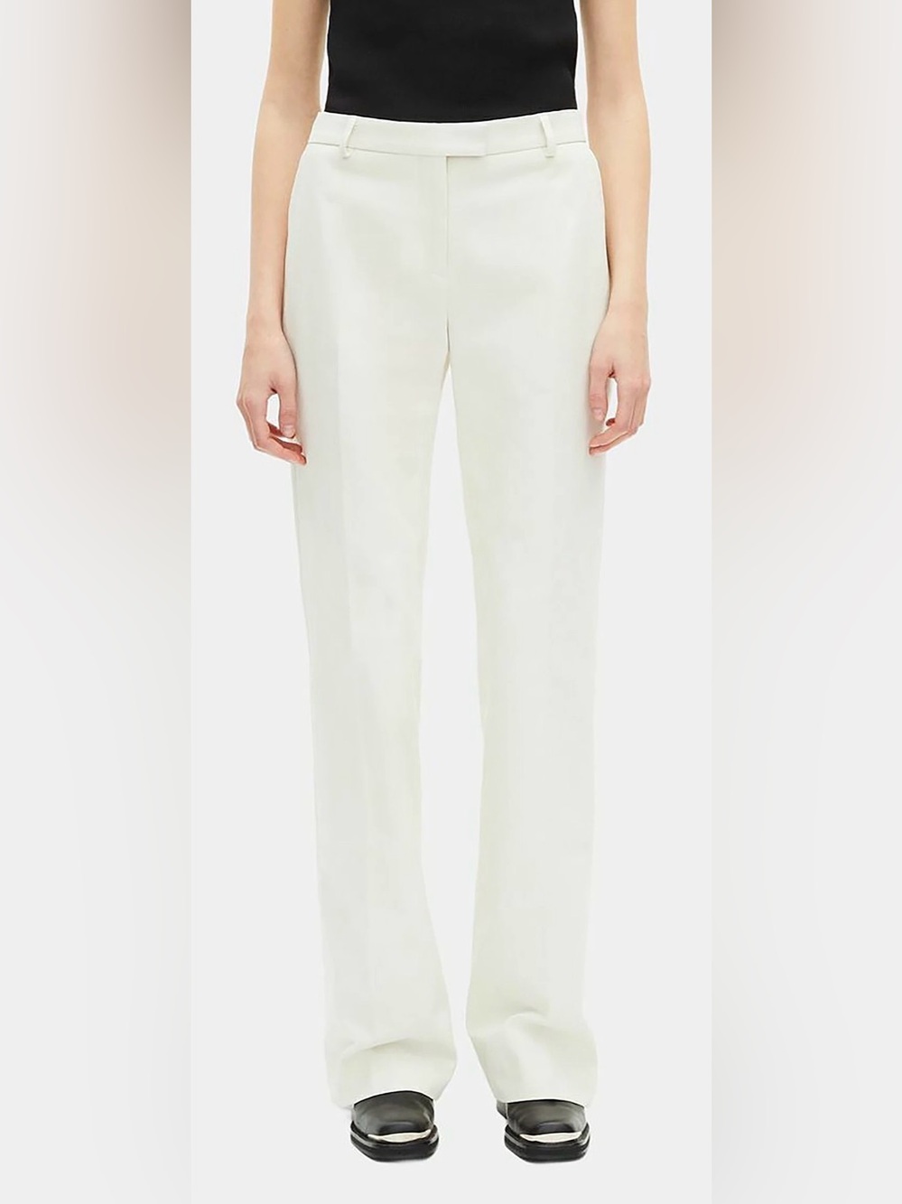 The Kooples NWOT ECRU 100% COTTON WIDE-LEG SUIT PANTS